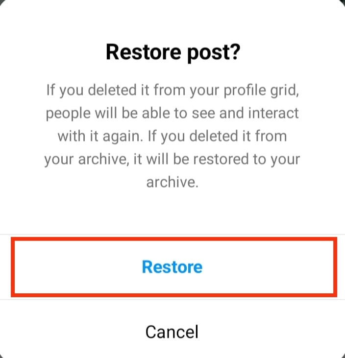 Restore Post Option