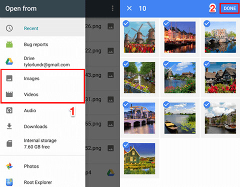 Recover deleted photos via Google Drive