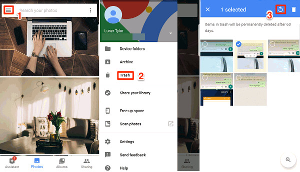 Enable backup and sync on Google Photos