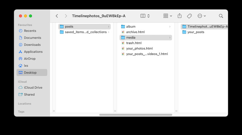 Locating the media folder within the downloaded archive