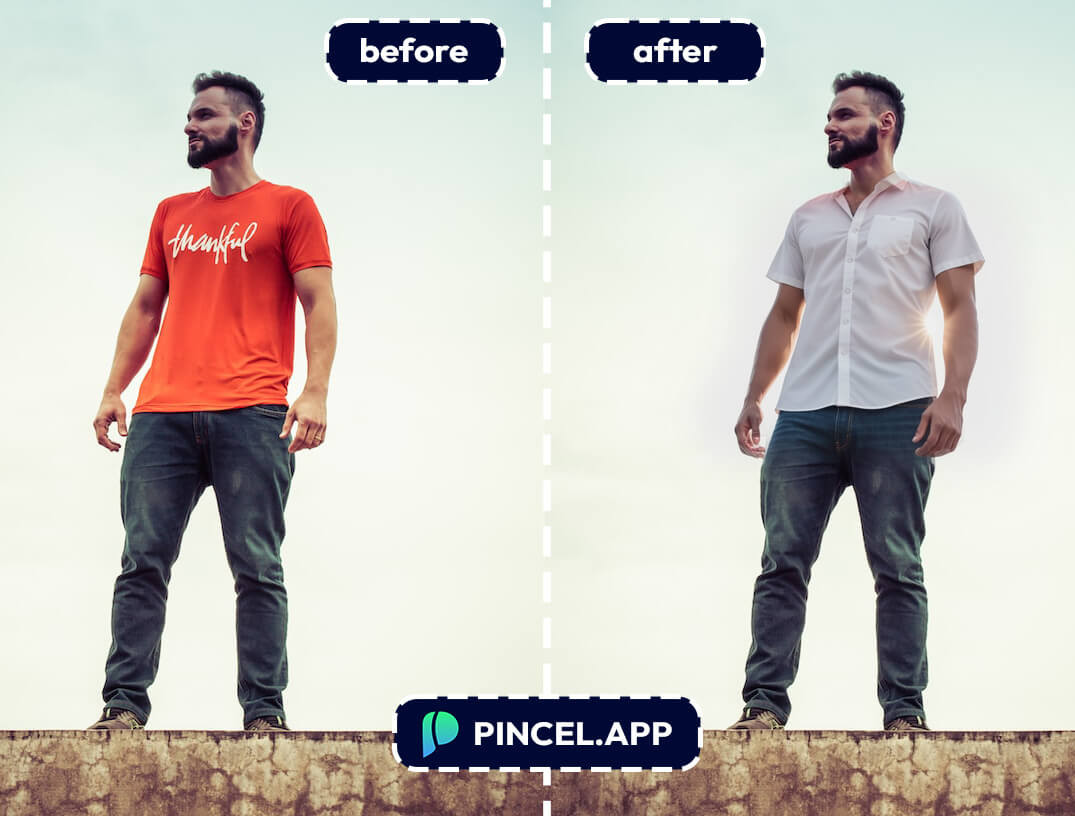 Replace clothes on photo online