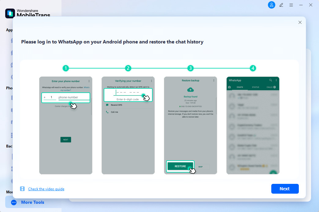 Sign in to your WhatsApp account