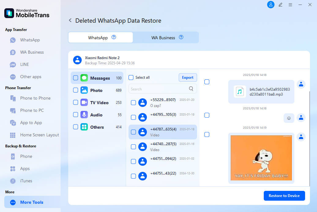 Export WhatsApp chats