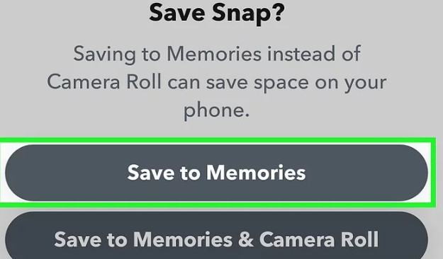 Saving to Memories in Snapchat