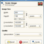 Scale Image Dialog Box in GIMP