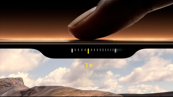 Image displaying camera control, providing quick access and tactile camera experience.