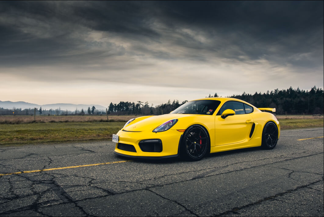 Car photo before Lightroom edit, showing flat colors and lack of impact
