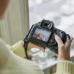 Smartphone camera capturing an image