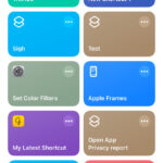 iPhone display showing a set of buttons with shortcuts
