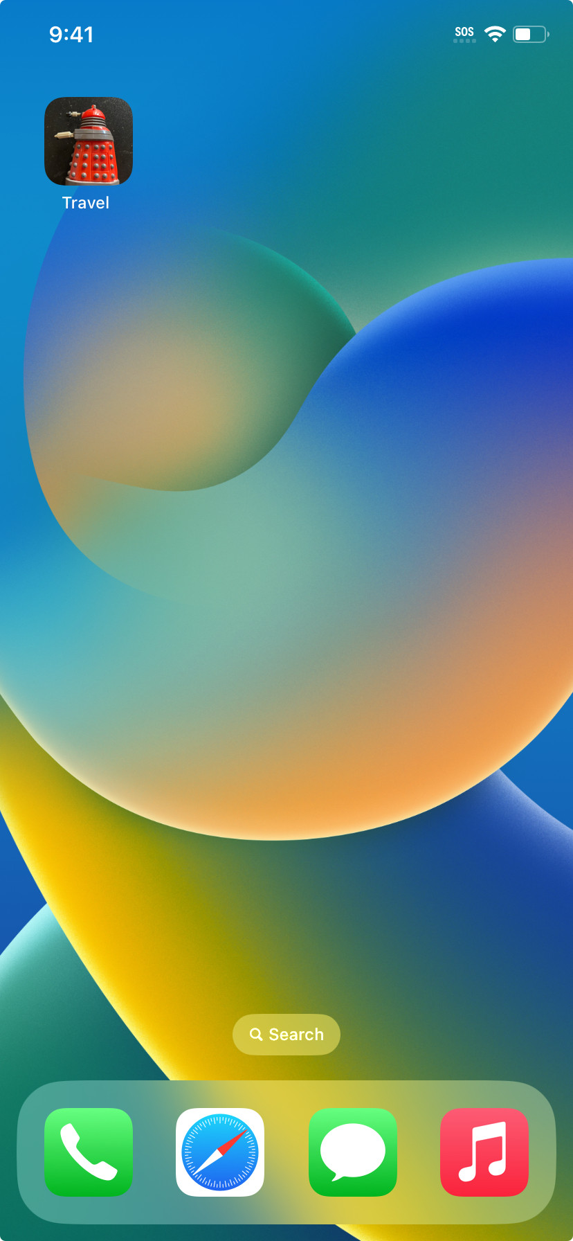 A new, customized Dalek icon displayed at the top left of an iPhone screen