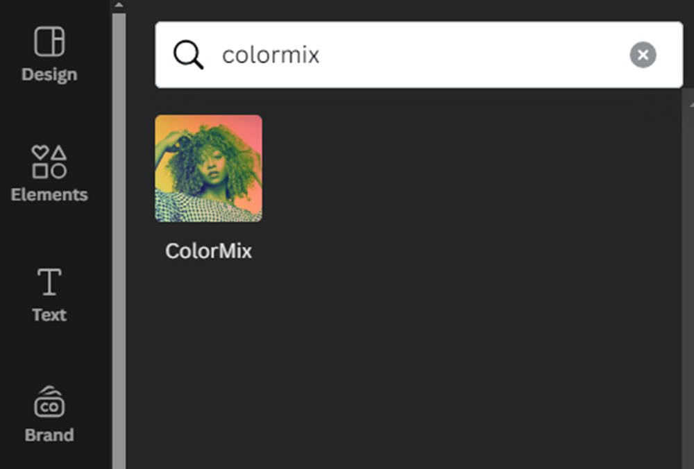 Search and add the ColorMix app from Canvas 'Apps section