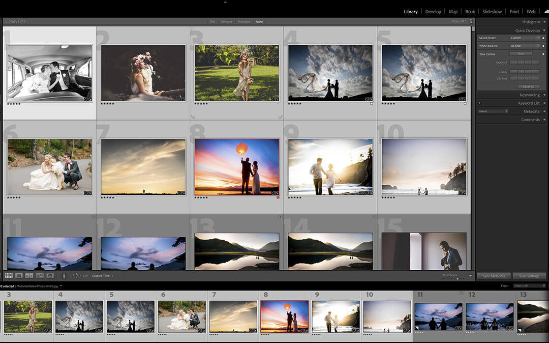 Selecting Multiple Consecutive Photos in Lightroom