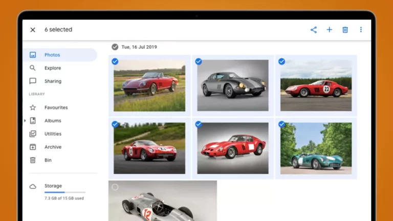 Selecting Photos for Download from Google Photos on PC