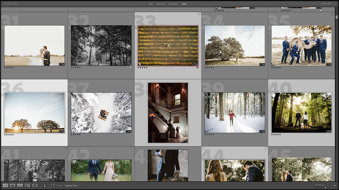 Lightroom Classic CC exporting non-consecutive photos in grid view