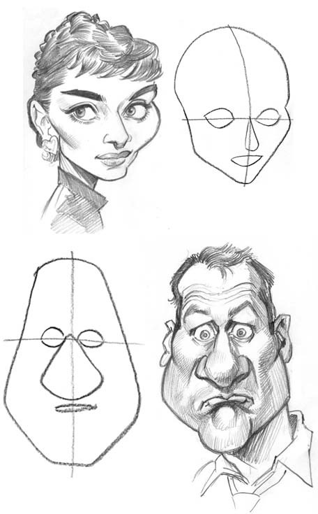 Examples of caricature art by famous artists