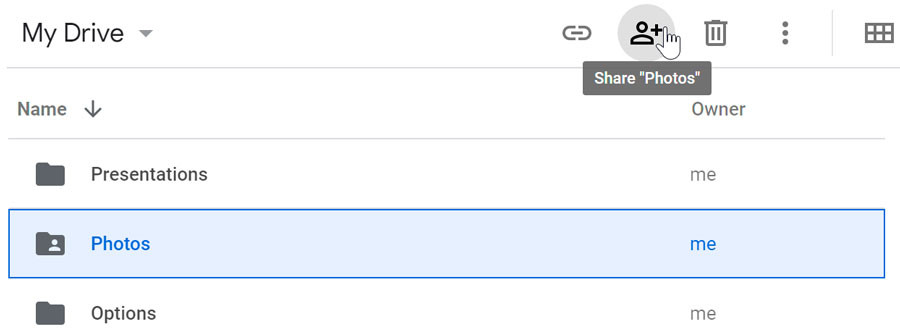 clicking the Share button