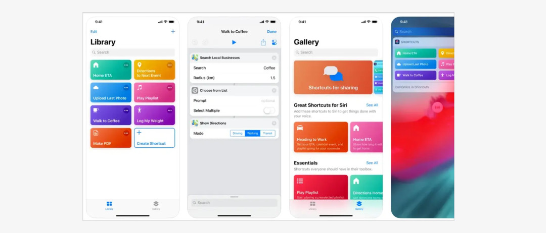 Shortcuts app interface on iPhone