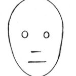 Simple face drawing with five shapes