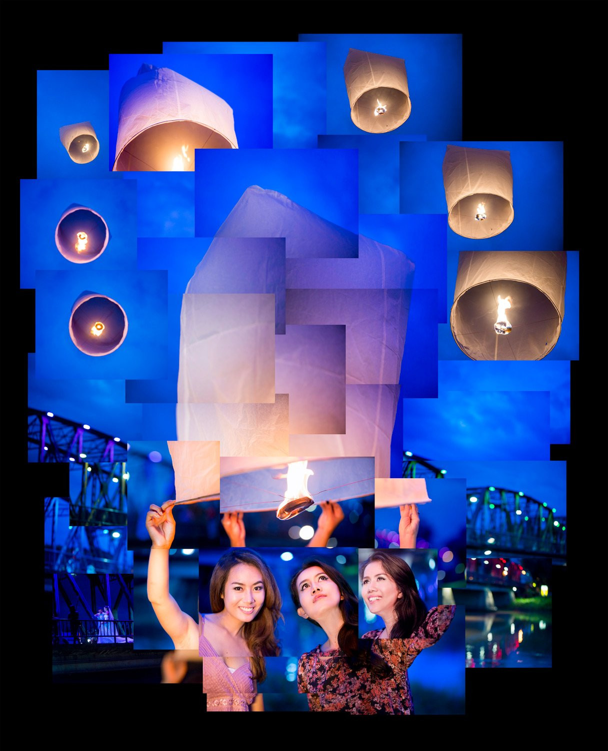 Sky Lantern Montage Portfolio offering photography portfolio services, including digital portfolios, printing portfolios, and photography websites.