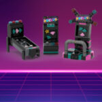 Mini arcade machines made out of legos