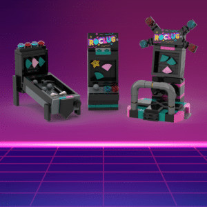 Mini arcade machines made out of legos