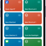 tap plus icon in shortcuts app