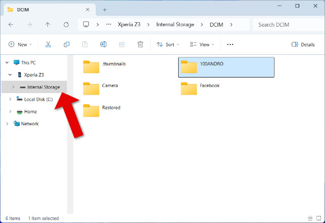Transferring Photos from Android to PC with File Explorer