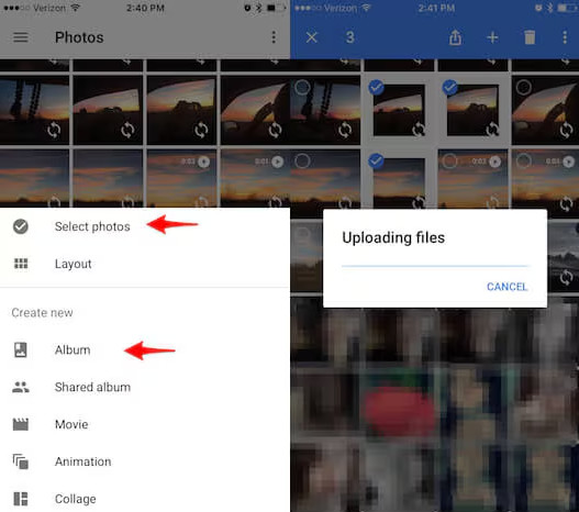 Google Photos Backup on iPhone