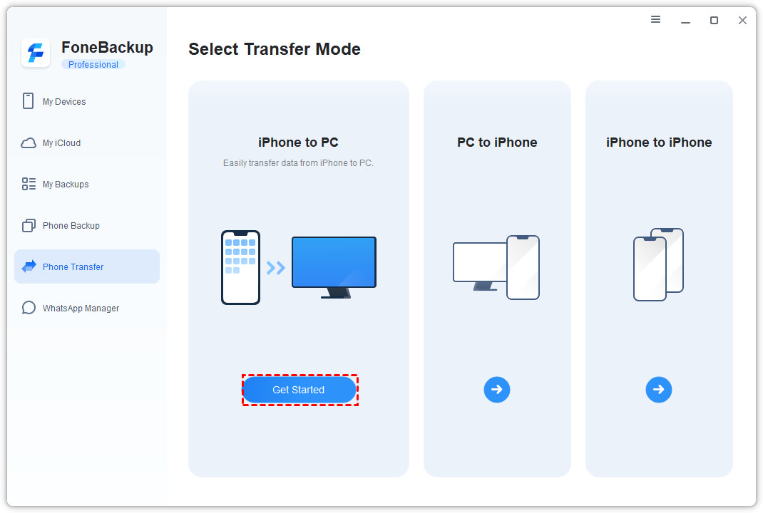 Transfer photos from iPad to PC with AOMEI FoneBackup