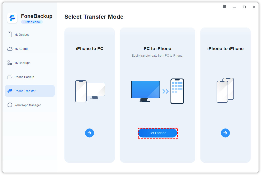 Manage iCloud storage with AOMEI FoneBackup