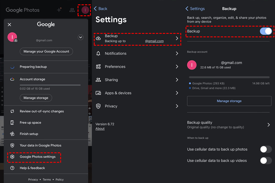 Turn Off Google Photos Backup