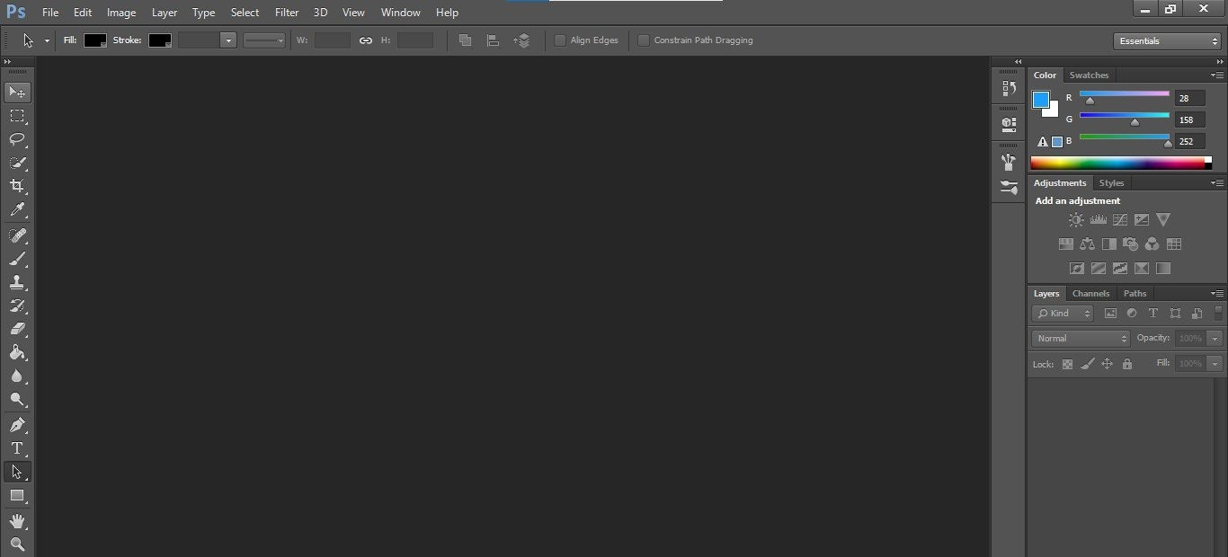 Photoshop interface