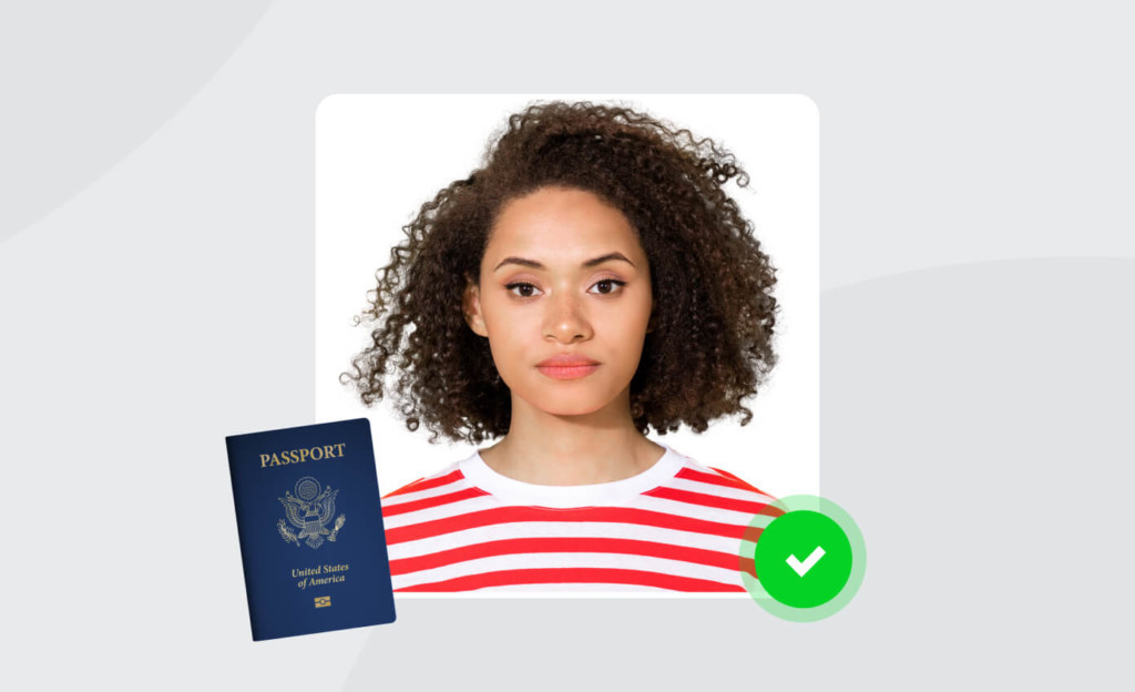 Woman looking at the camera, with ai cropping and adjusting the background.