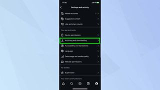 Navigating to Archiving and Downloading Options