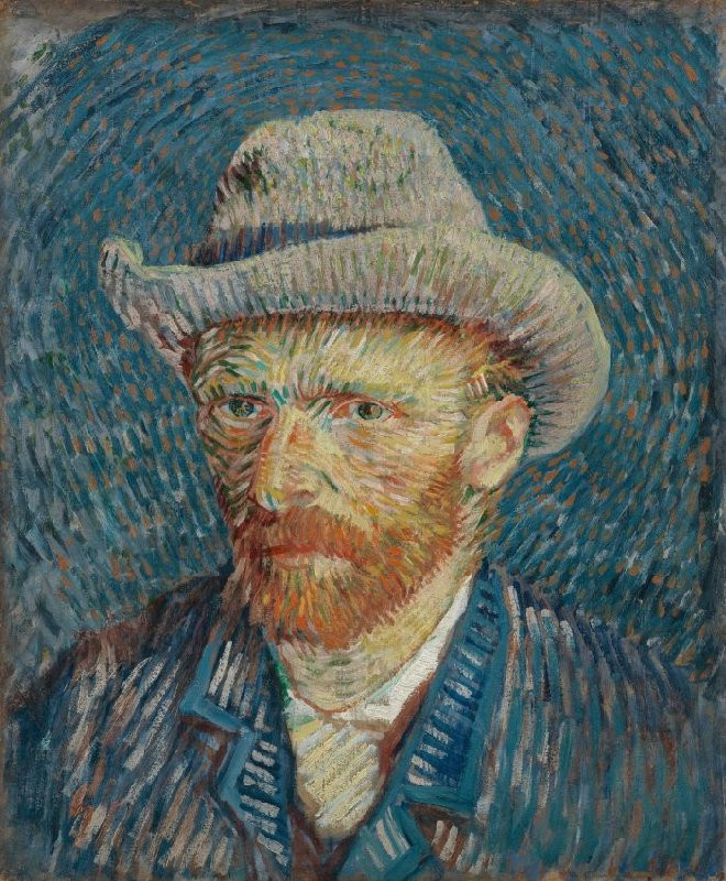 Vincent van Gogh, *Self-Portrait with Grey Felt Hat*, 1887, Van Gogh Museum, Amsterdam, Netherlands.