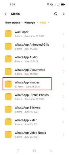 Tap WhatsApp Images