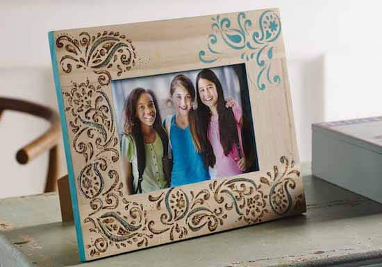 Woodburned Stencil Frame