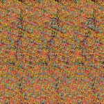 Autostereogram 2D patterns with a hidden 3D picture of a shark
