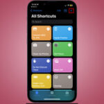 Open Shortcuts and add new shortcut, tapping the '+' icon to begin creating a new automation