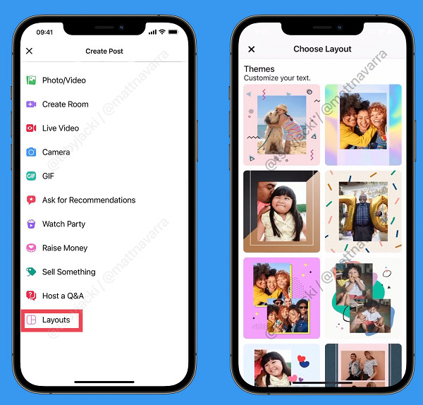 Edit Layout option on Facebook app