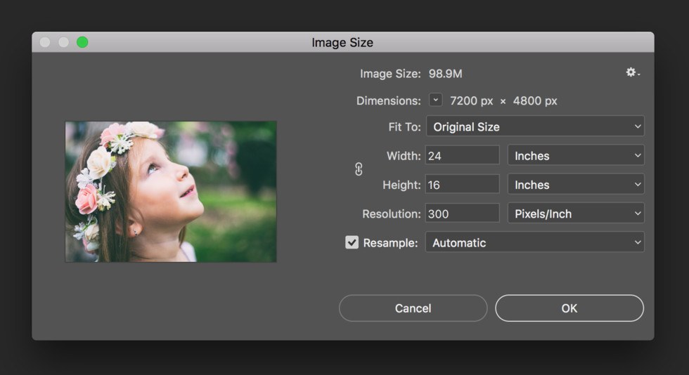 Using Photoshop to adjust image size for printing and framing