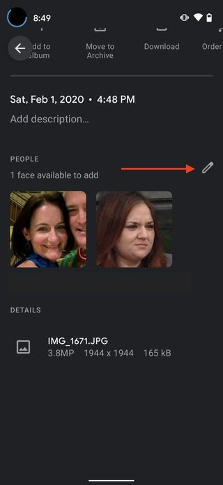 Accessing Additional Options in Google Photos to Tag Faces Manually